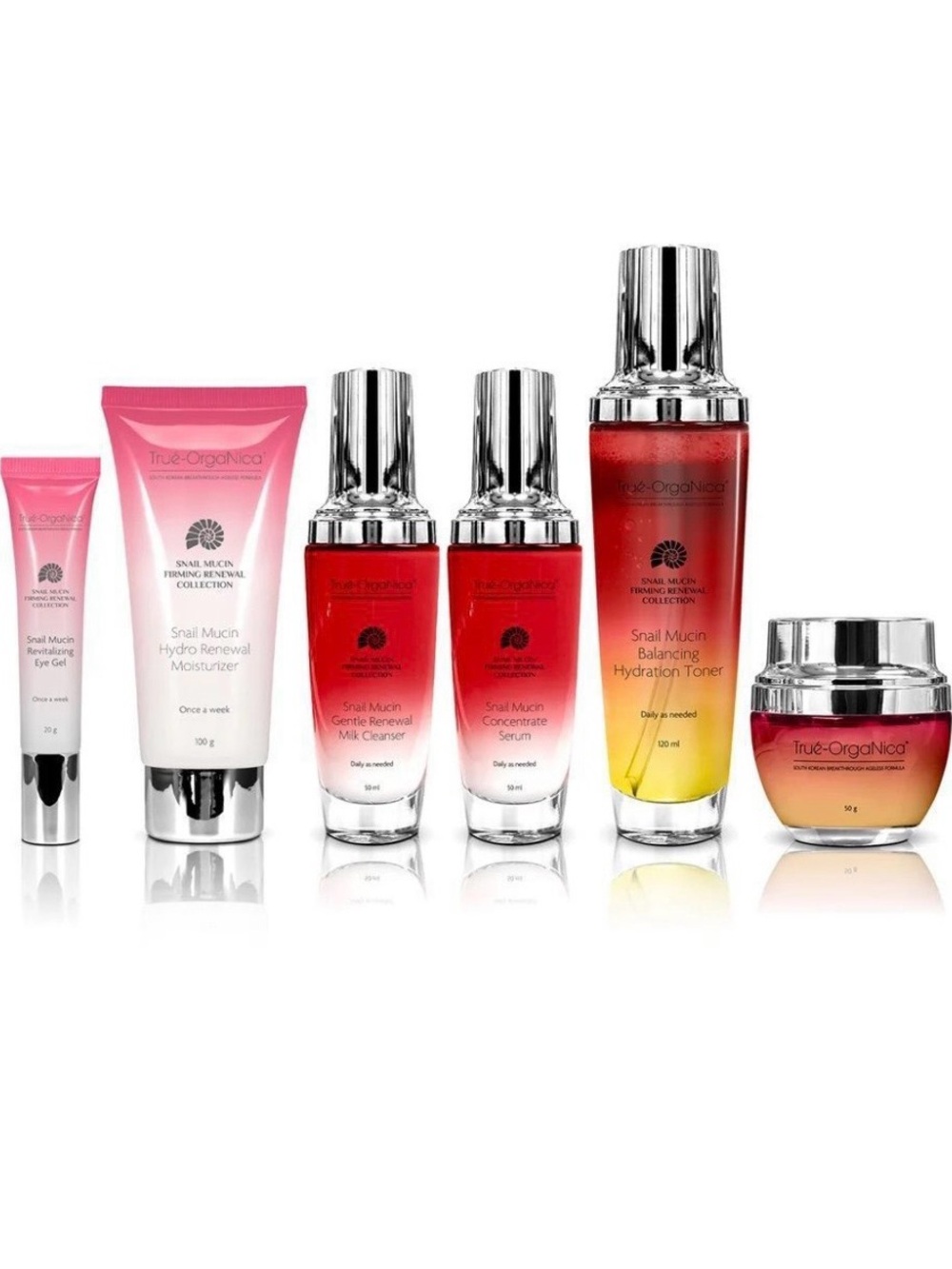 True Organica Snail Mucin Firming Renewal Collection – 6 Piece Skincare Set NIB